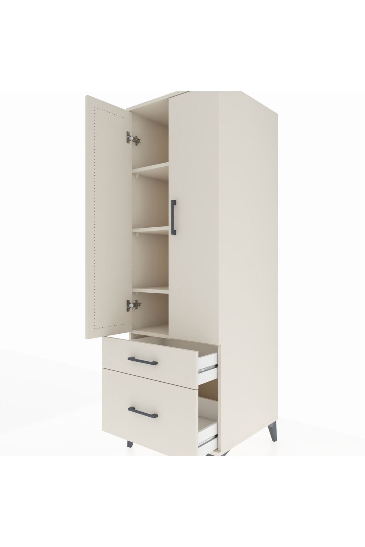 Kronos Dolap 4 Raflı 2 Çekmeceli 2 Kapaklı 60x59x182 - S89M015V1C