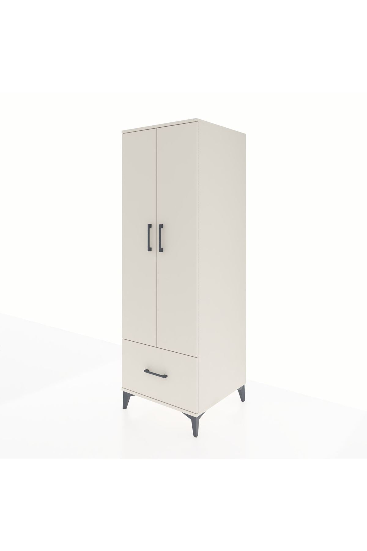 Kronos Dolap 4 Raflı Tek Çekmeceli 2 Kapaklı 60x59x182 - S89M016V1C