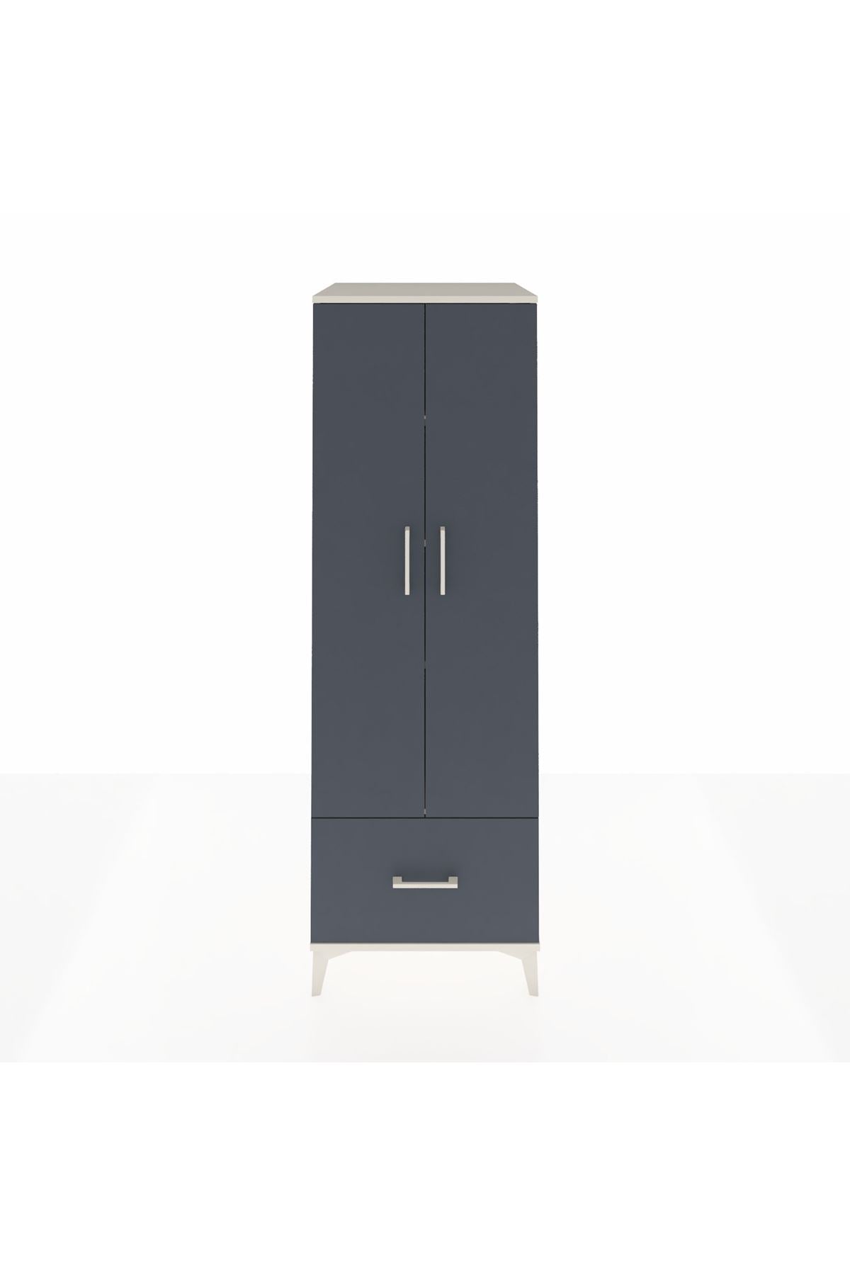 Kronos Dolap 4 Raflı Tek Çekmeceli 2 Kapaklı 60x59x182 - S89M016V2C