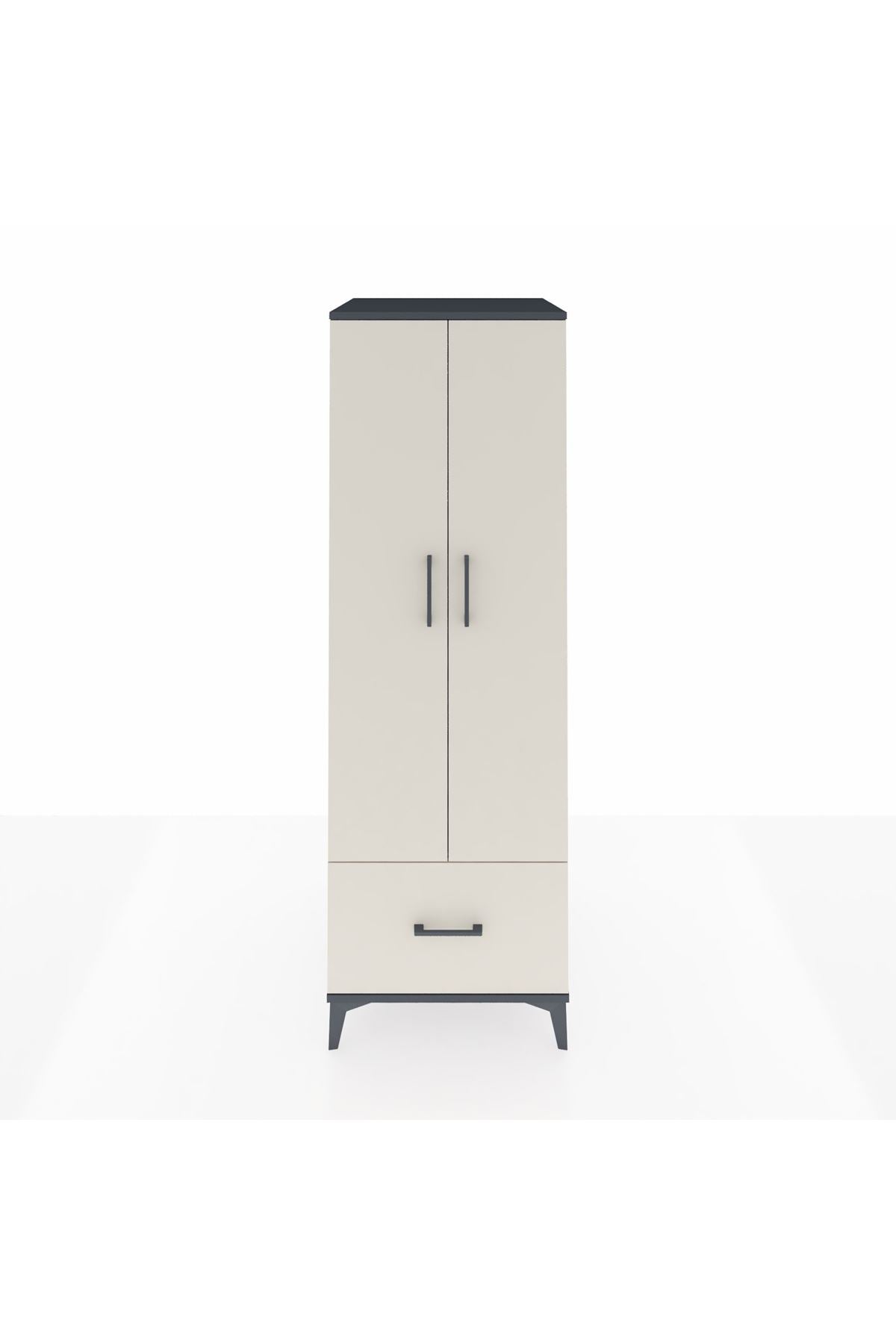 Kronos Dolap 4 Raflı Tek Çekmeceli 2 Kapaklı 60x59x182 - S89M016V4C