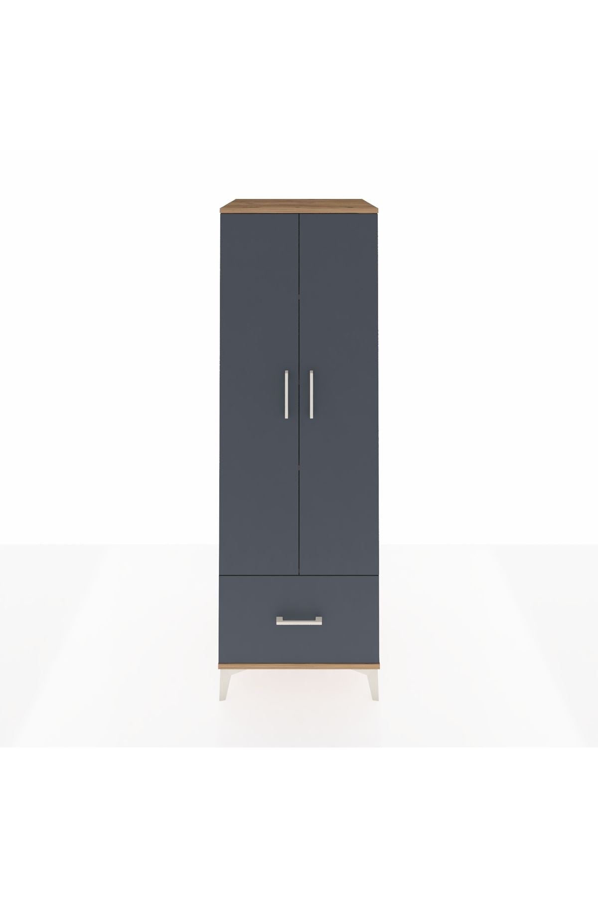 Kronos Dolap 4 Raflı Tek Çekmeceli 2 Kapaklı 60x59x182 - S89M016V8C