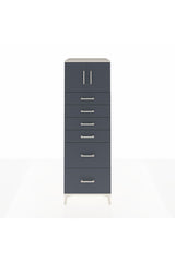 Kronos Dolap Tek Raflı 6 Çekmeceli 2 Kapaklı 60x59x182