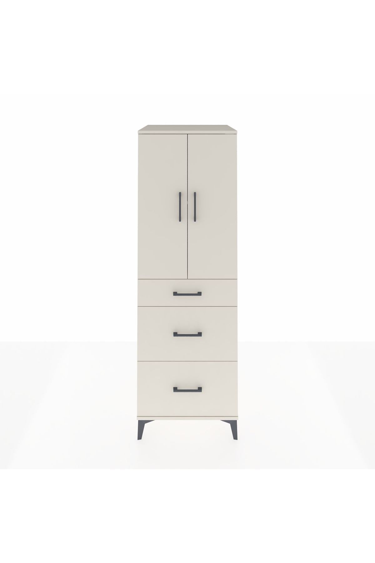 Kronos Dolap 2 Raflı 3 Çekmeceli 2 Kapaklı 60x59x182 - S89M020V1C