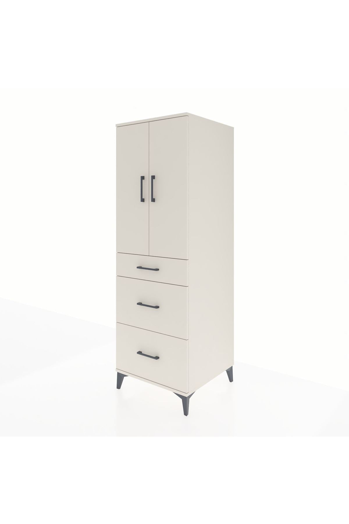 Kronos Dolap 2 Raflı 3 Çekmeceli 2 Kapaklı 60x59x182 - S89M020V1C
