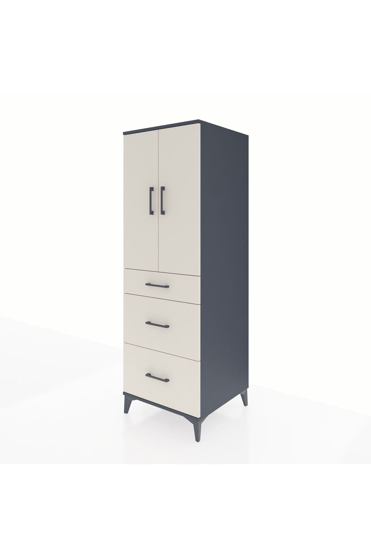 Kronos Dolap 2 Raflı 3 Çekmeceli 2 Kapaklı 60x59x182 - S89M020V4C