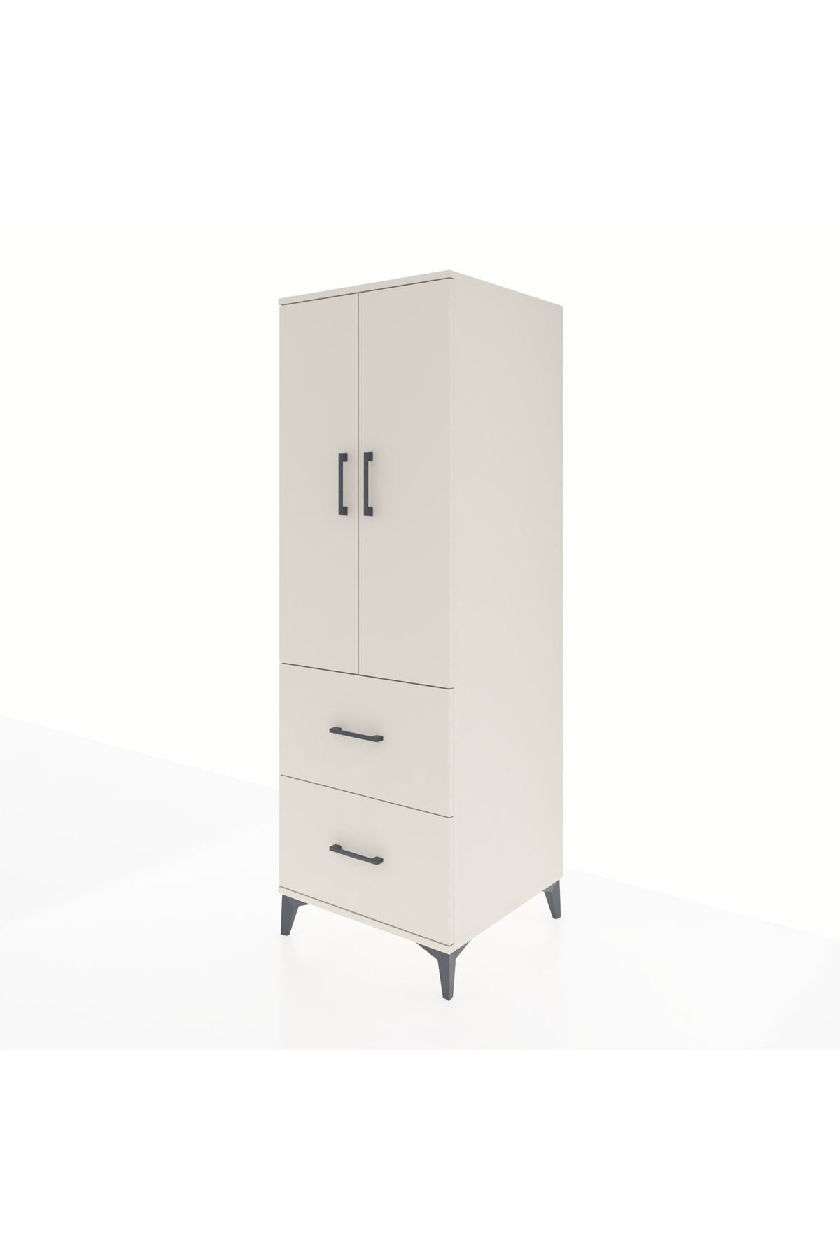 Kronos Dolap 3 Raflı 2 Çekmeceli 2 Kapaklı 60x59x182 - S89M021V1C