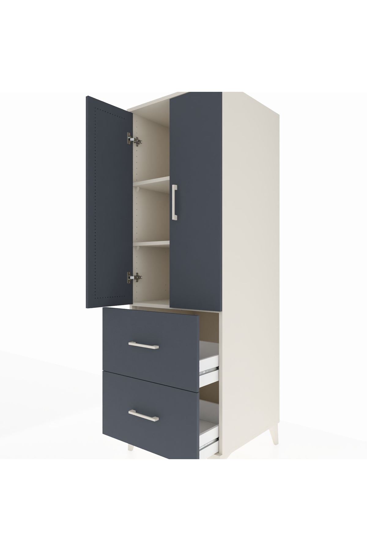 Kronos Dolap 3 Raflı 2 Çekmeceli 2 Kapaklı 60x59x182 - S89M021V2C