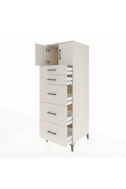 Kronos Dolap Tek Raflı 5 Çekmeceli 2 Kapaklı 60x59x182 - S89M022V1C
