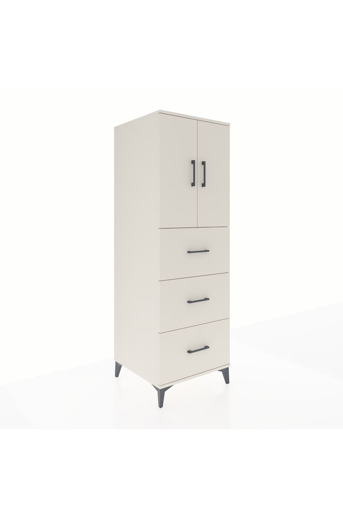 Kronos Dolap 2 Raflı 3 Çekmeceli 2 Kapaklı 60x59x182 - S89M024V1C