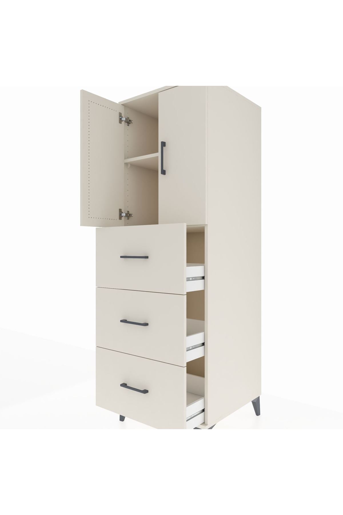Kronos Dolap 2 Raflı 3 Çekmeceli 2 Kapaklı 60x59x182 - S89M024V1C