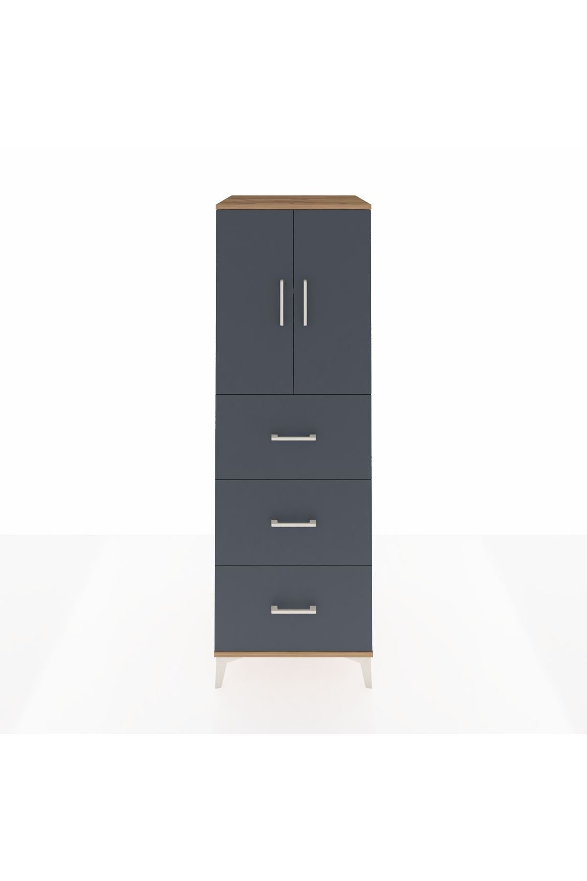 Kronos Dolap 2 Raflı 3 Çekmeceli 2 Kapaklı 60x59x182 - S89M024V8C