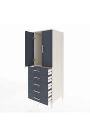 Kronos Dolap Tek Raflı 5 Çekmeceli Tek Askılı 60x59x182 - S89M026V2C