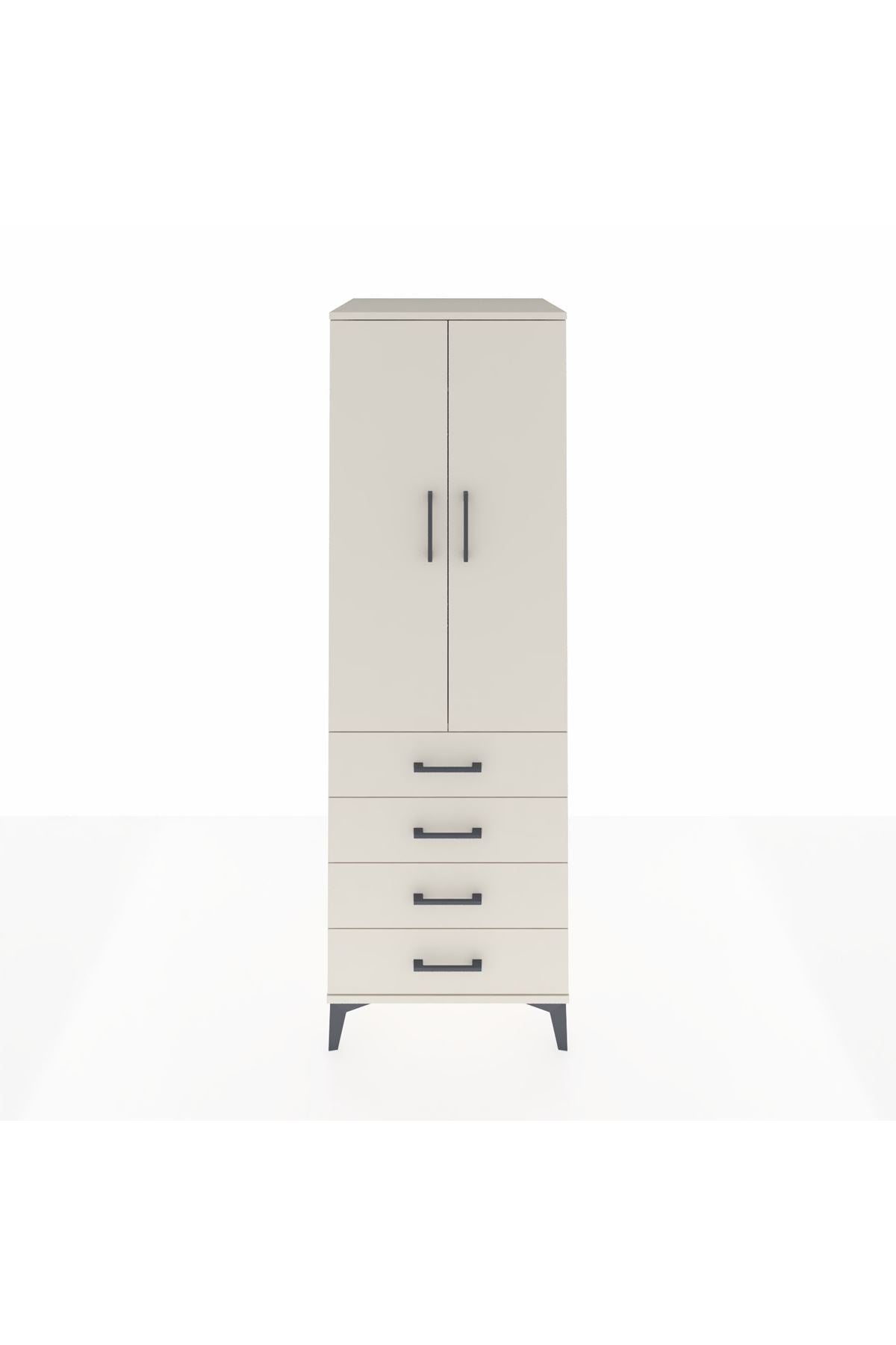 Kronos Dolap Tek Raflı 4 Çekmeceli Tek Askılı 60x59x182 - S89M027V1C