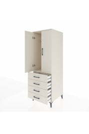 Kronos Dolap Tek Raflı 4 Çekmeceli Tek Askılı 60x59x182 - S89M027V1C