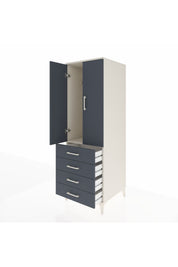 Kronos Dolap Tek Raflı 4 Çekmeceli Tek Askılı 60x59x182 - S89M027V2C