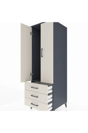 Kronos Dolap Tek Raflı 3 Çekmeceli Tek Askılı 60x59x182 - S89M028V4C