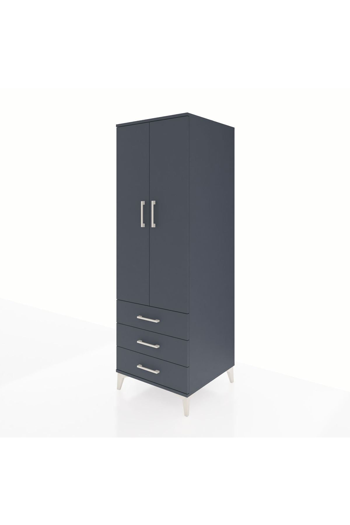 Kronos Dolap Tek Raflı 3 Çekmeceli Tek Askılı 60x59x182 - S89M028V5C