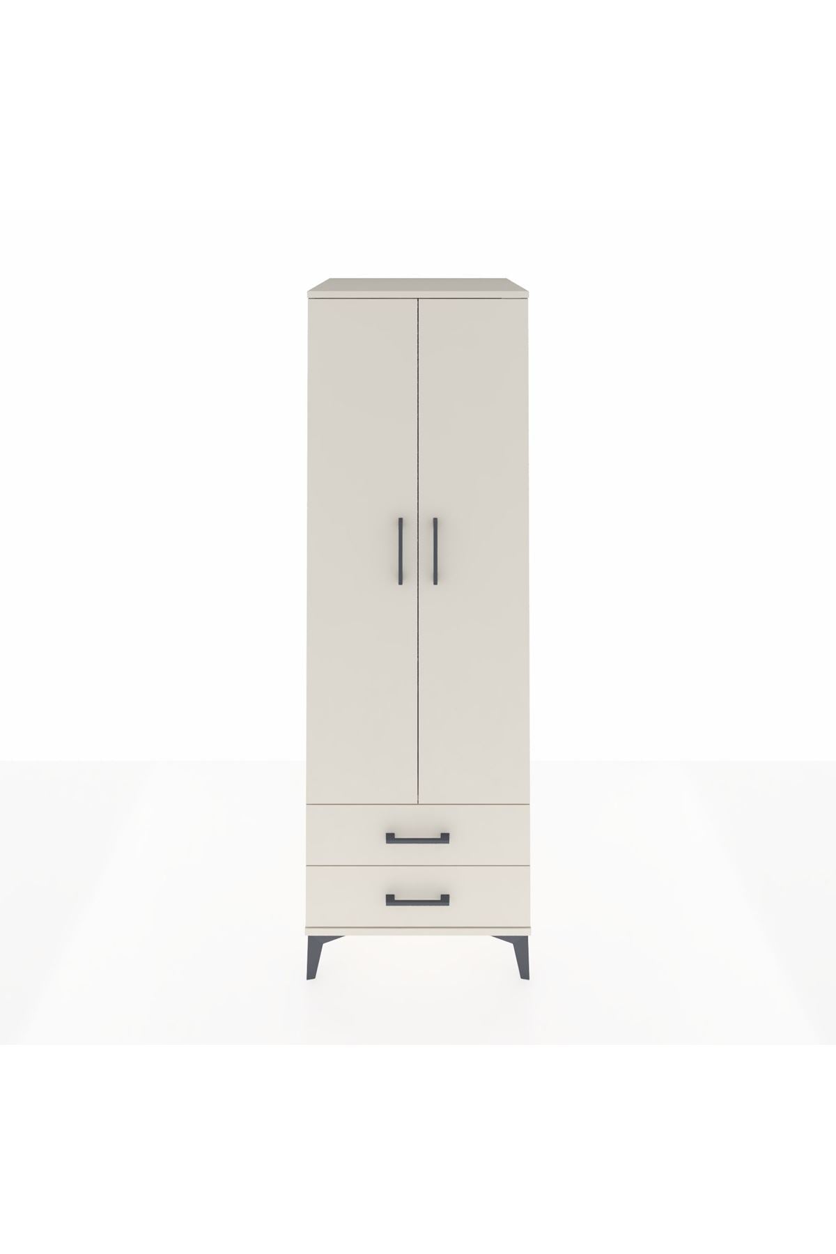 Kronos Dolap Tek Raflı 2 Çekmeceli Tek Askılı 60x59x182 - S89M029V1C