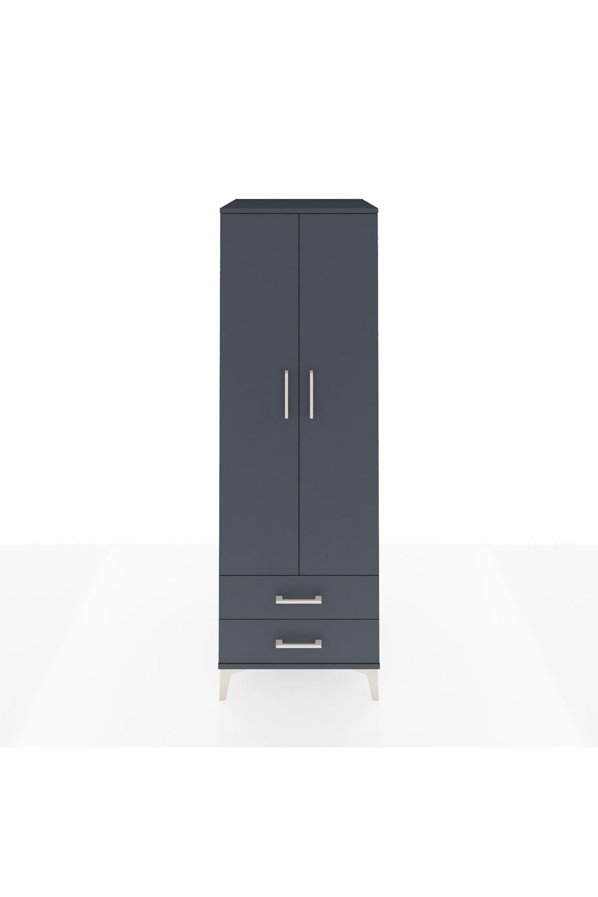 Kronos Dolap Tek Raflı 2 Çekmeceli Tek Askılı 60x59x182 - S89M029V5C