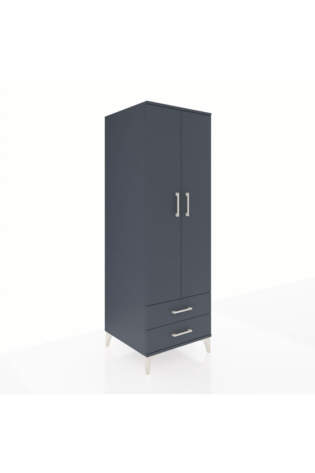 Kronos Dolap Tek Raflı 2 Çekmeceli Tek Askılı 60x59x182 - S89M029V5C