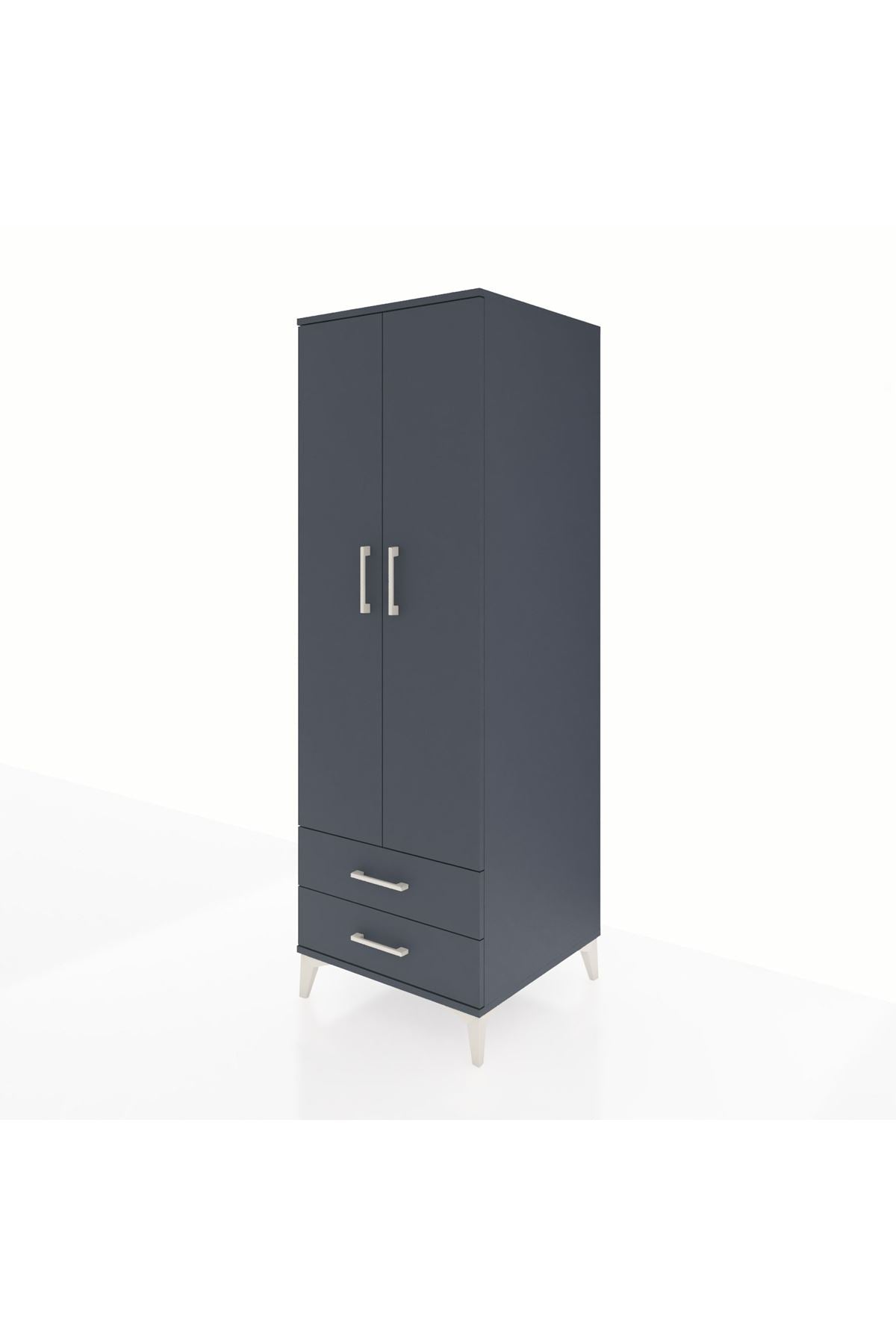 Kronos Dolap Tek Raflı 2 Çekmeceli Tek Askılı 60x59x182 - S89M029V5C