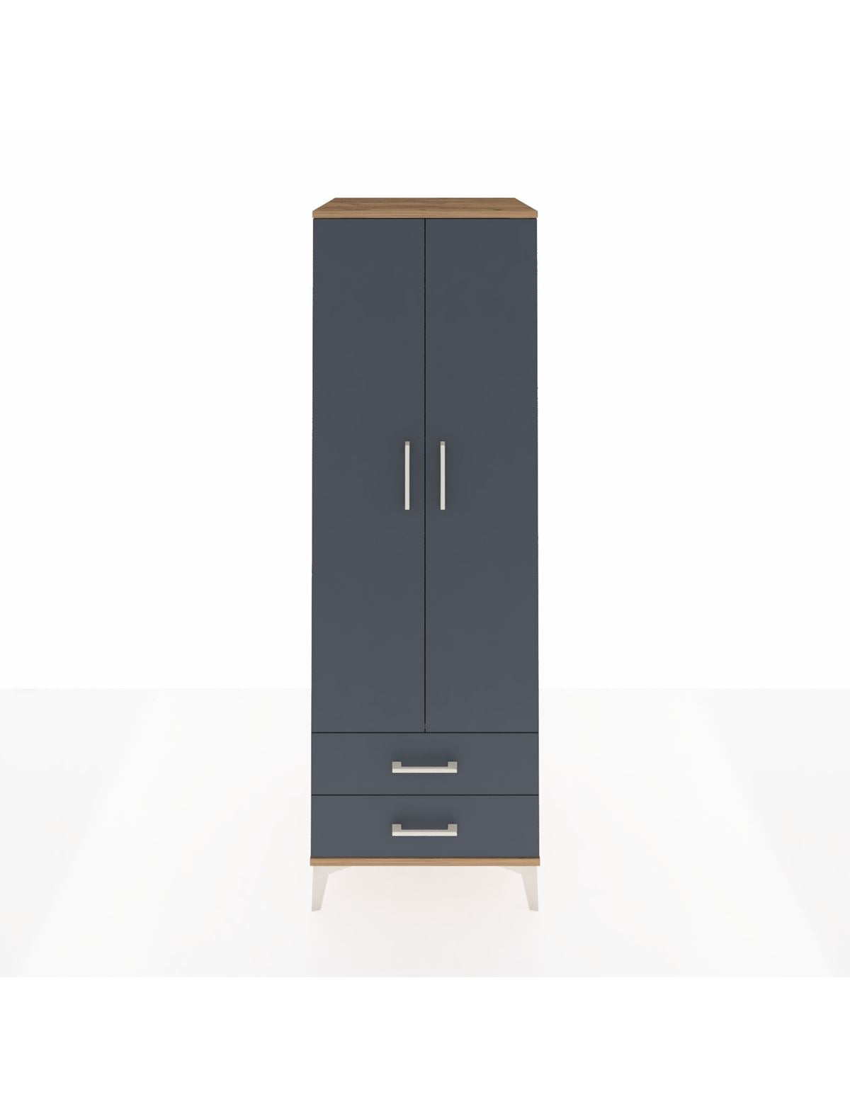 Kronos Dolap Tek Raflı 2 Çekmeceli Tek Askılı 60x59x182 - S89M029V8C