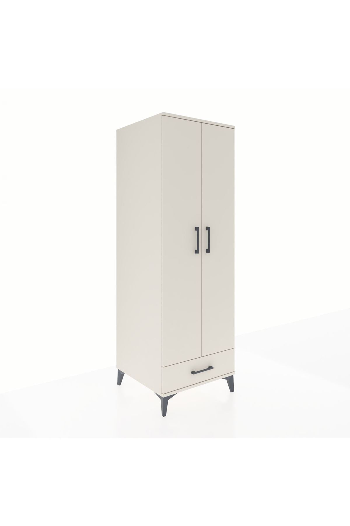 Kronos Dolap 2 Raflı Tek Çekmeceli Tek Askılı 60x59x182 - S89M030V1C