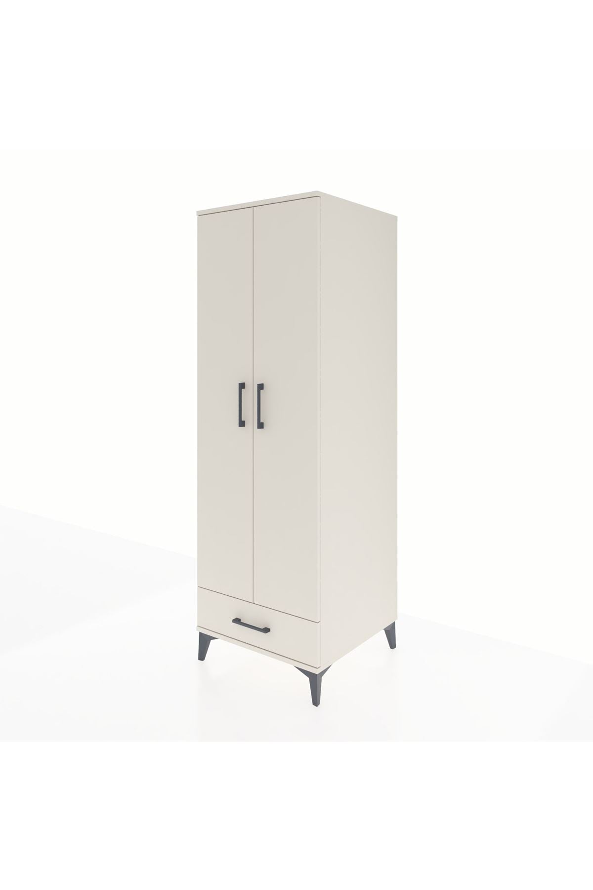 Kronos Dolap 2 Raflı Tek Çekmeceli Tek Askılı 60x59x182 - S89M030V1C
