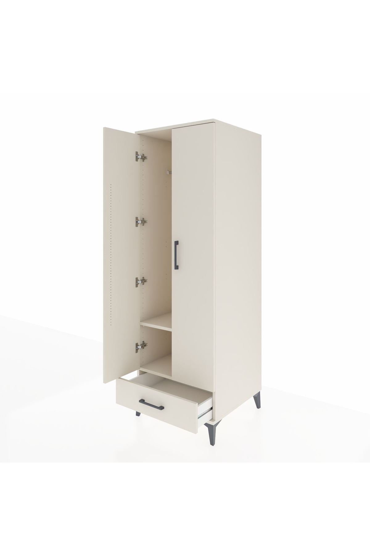 Kronos Dolap 2 Raflı Tek Çekmeceli Tek Askılı 60x59x182 - S89M030V1C