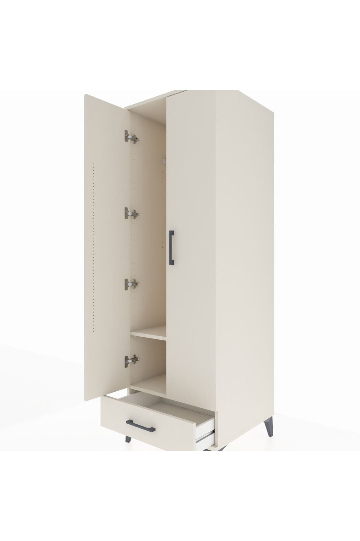 Kronos Dolap 2 Raflı Tek Çekmeceli Tek Askılı 60x59x182 - S89M030V1C
