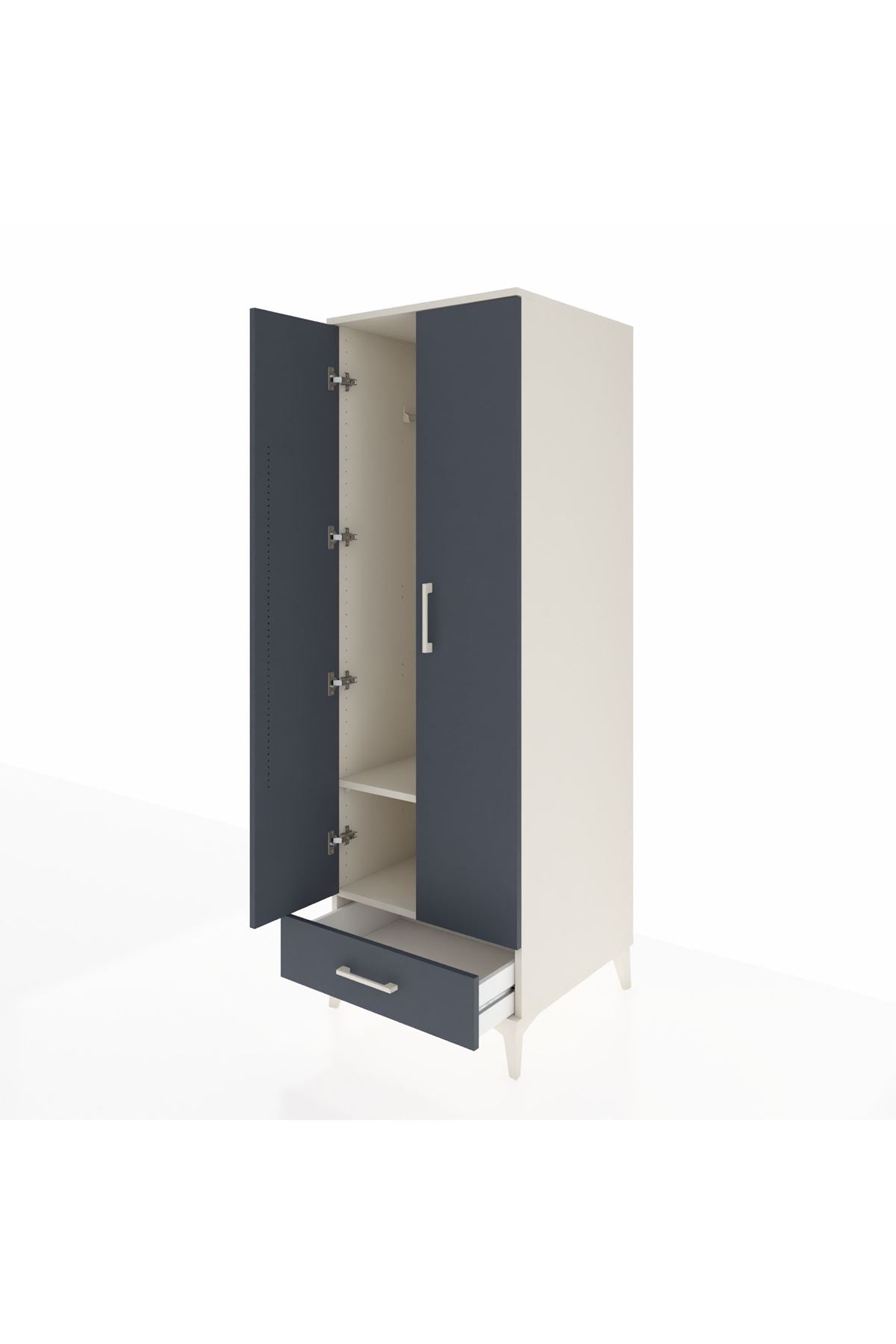 Kronos Dolap 2 Raflı Tek Çekmeceli Tek Askılı 60x59x182 - S89M030V2C