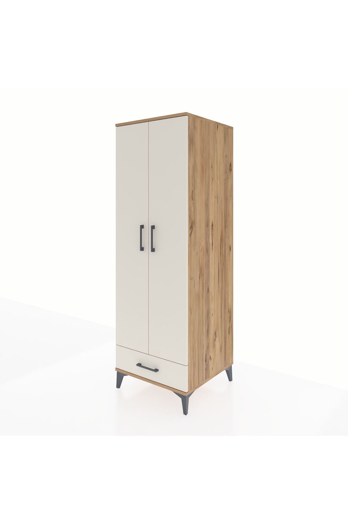 Kronos Dolap 2 Raflı Tek Çekmeceli Tek Askılı 60x59x182 - S89M030V7C