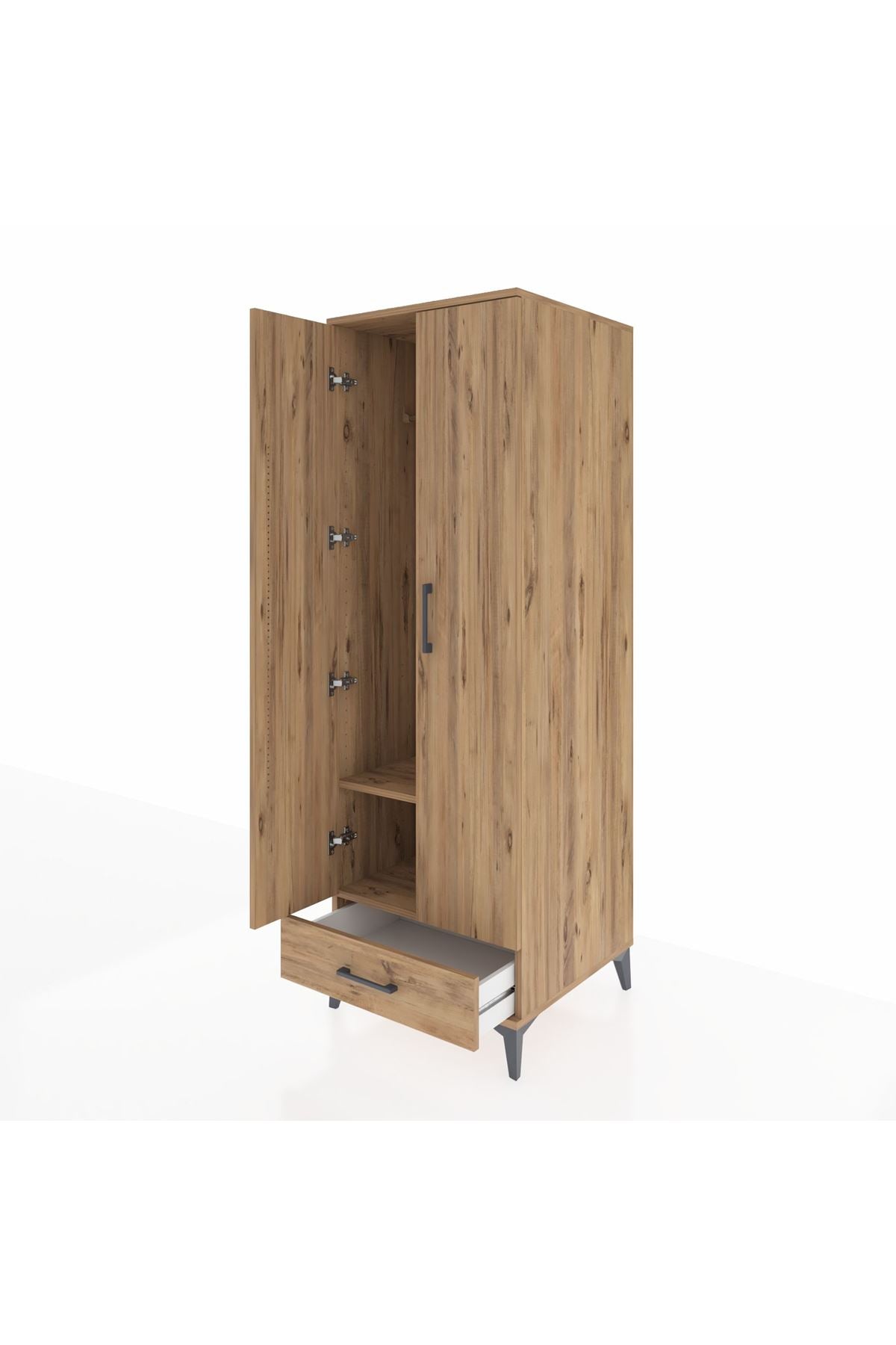 Kronos Dolap 2 Raflı Tek Çekmeceli Tek Askılı 60x59x182 - S89M030V9C