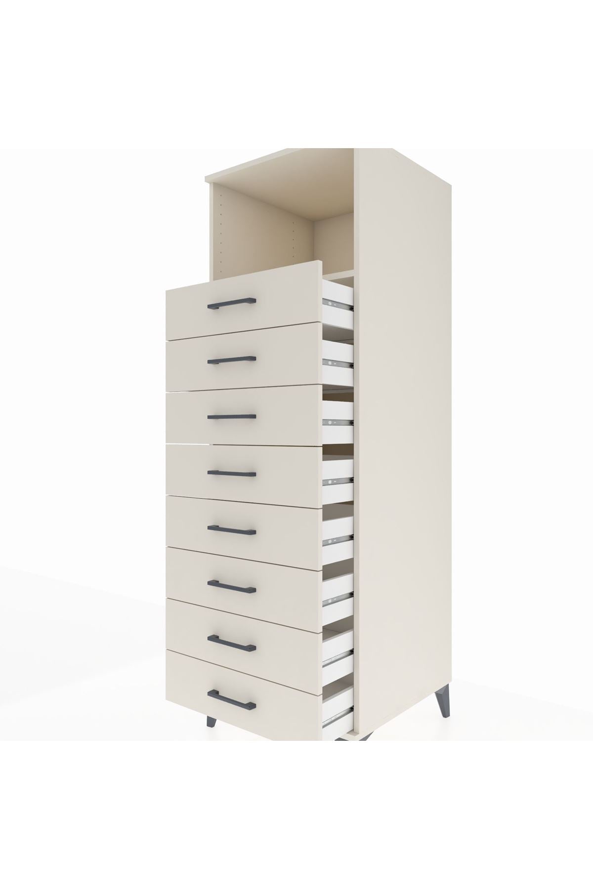 Kronos Dolap Tek Raflı 8 Çekmeceli 60x59x182 - S89M032V1C