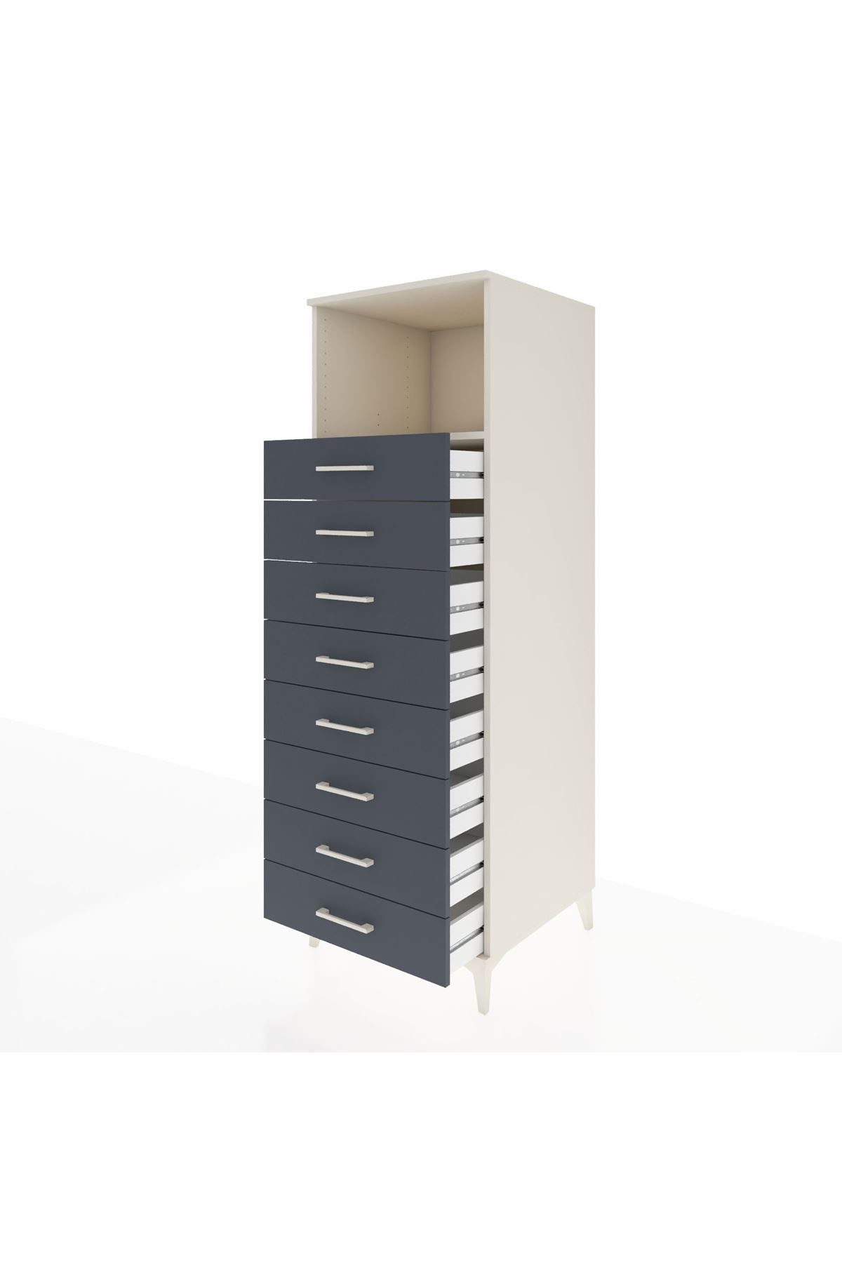 Kronos Dolap Tek Raflı 8 Çekmeceli 60x59x182 - S89M032V2C