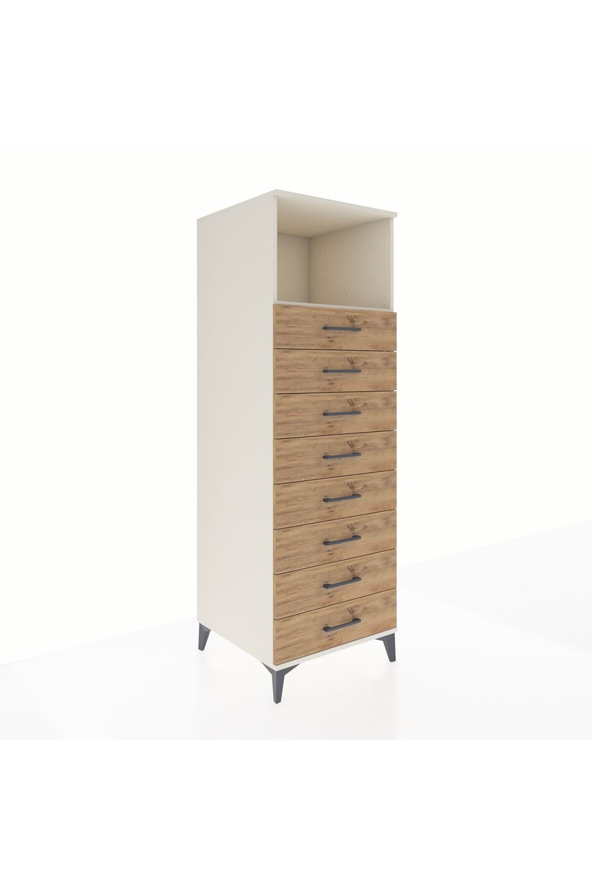 Kronos Dolap Tek Raflı 8 Çekmeceli 60x59x182 - S89M032V3C
