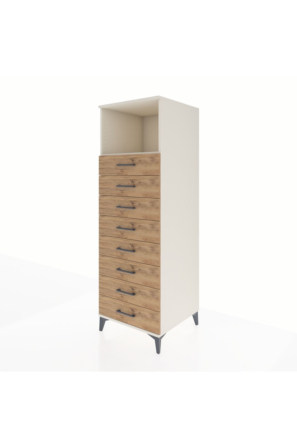 Kronos Dolap Tek Raflı 8 Çekmeceli 60x59x182 - S89M032V3C