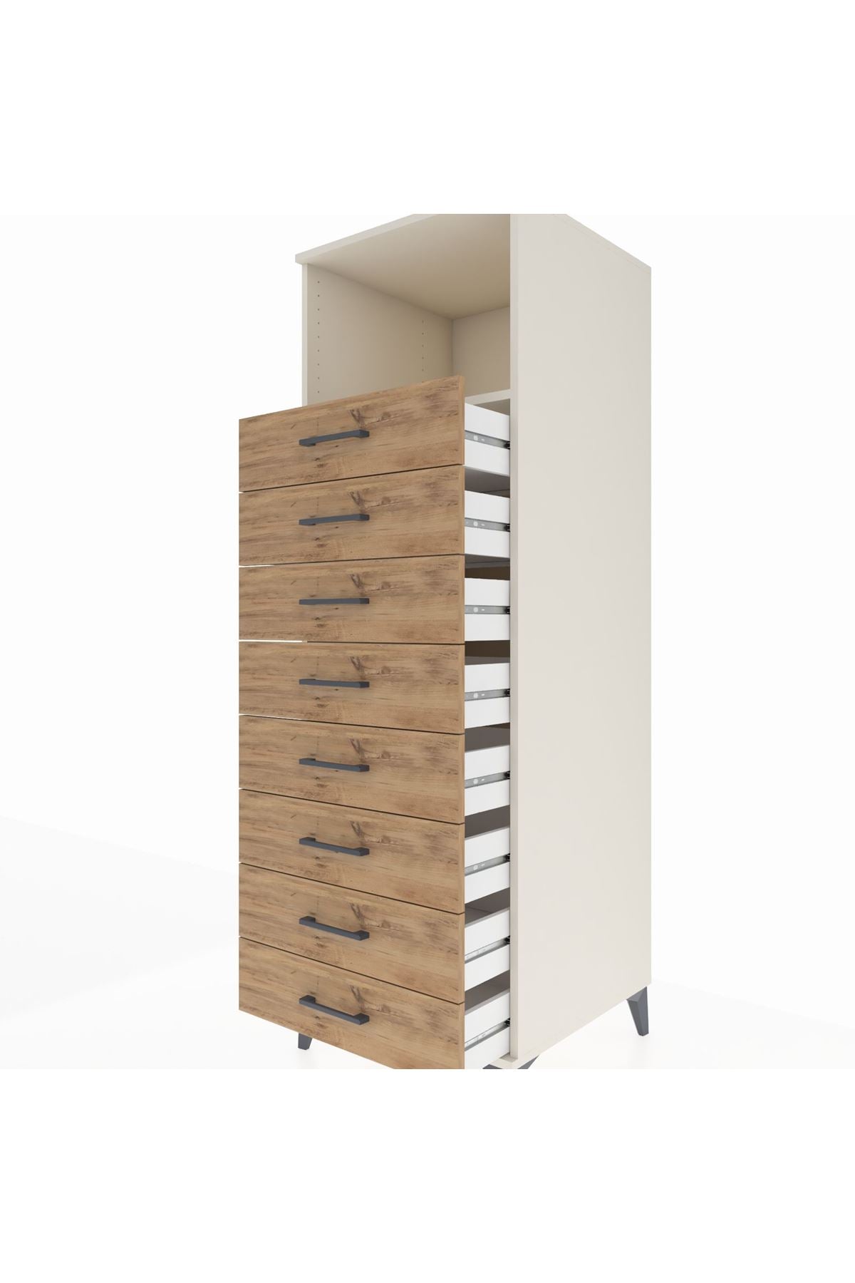 Kronos Dolap Tek Raflı 8 Çekmeceli 60x59x182 - S89M032V3C