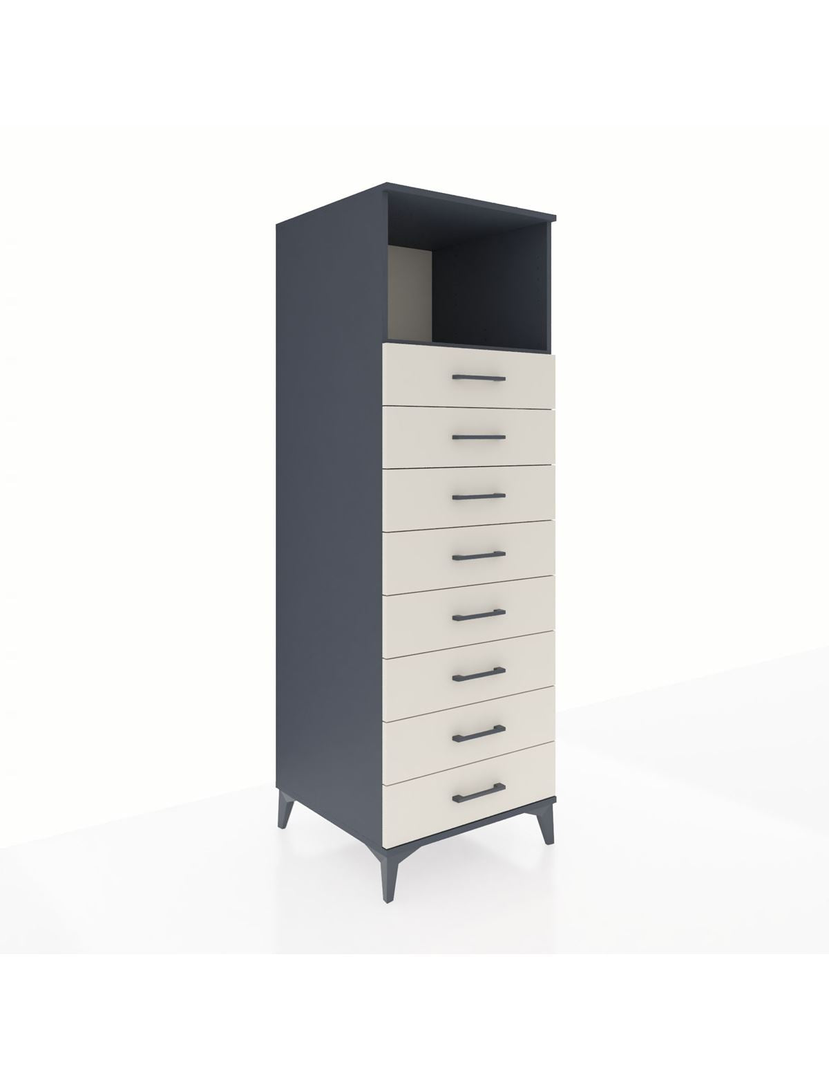 Kronos Dolap Tek Raflı 8 Çekmeceli 60x59x182 - S89M032V4C