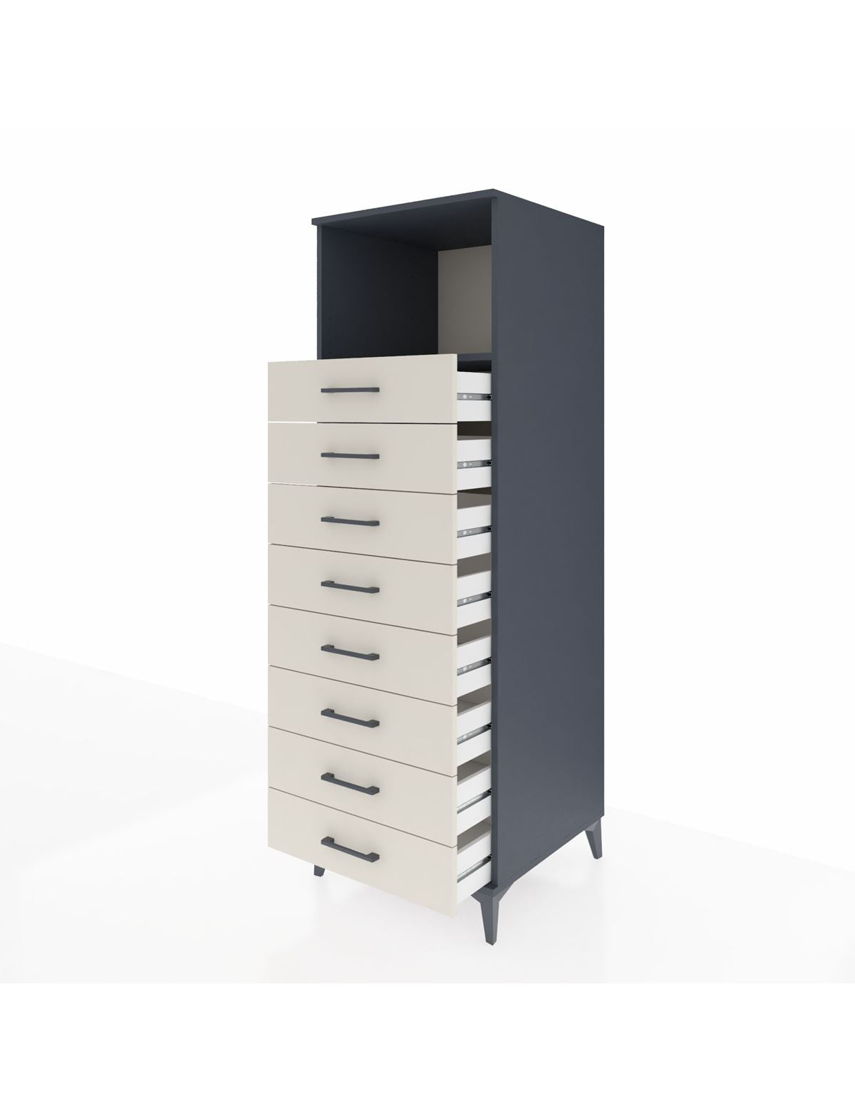 Kronos Dolap Tek Raflı 8 Çekmeceli 60x59x182 - S89M032V4C