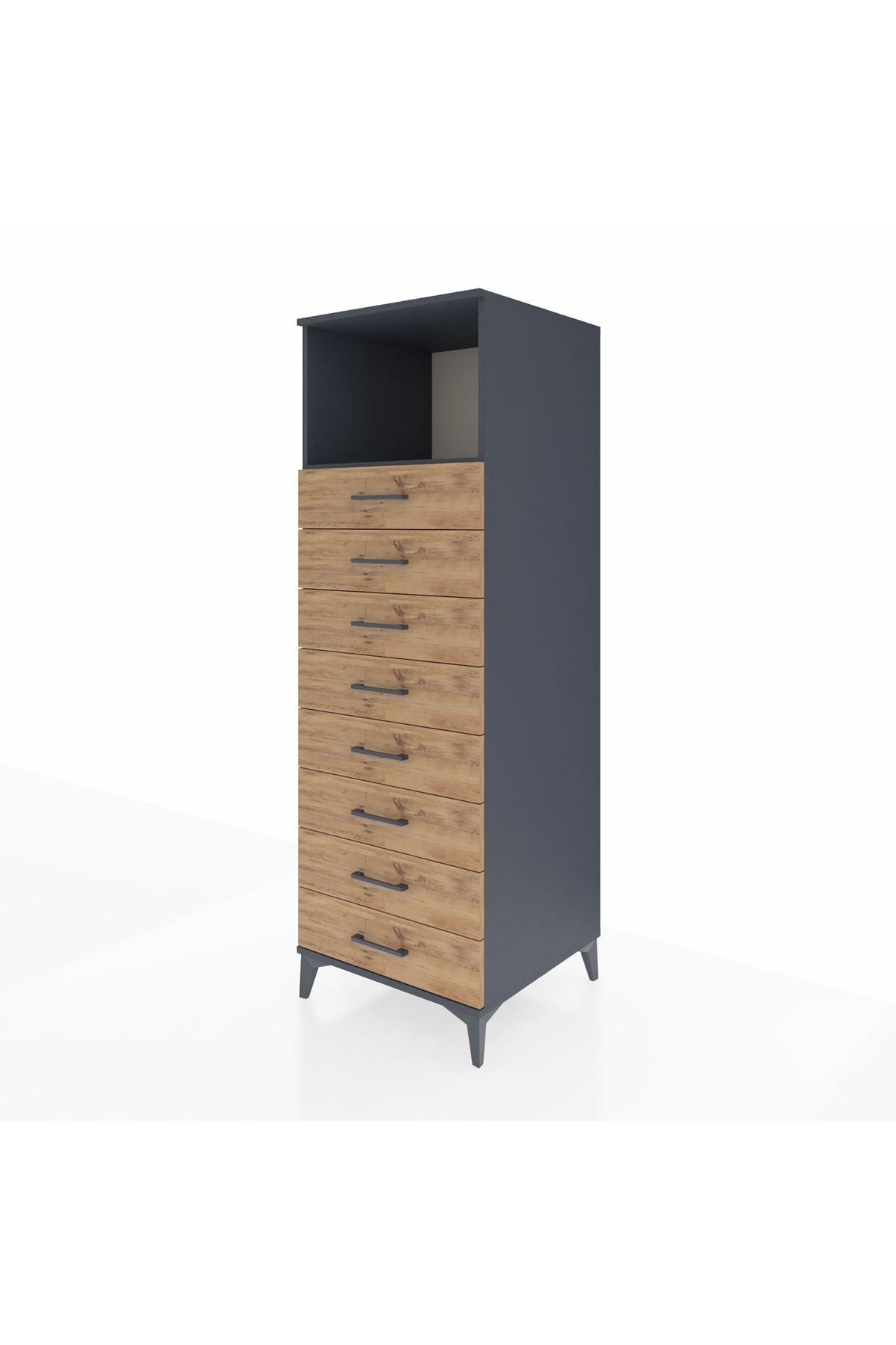 Kronos Dolap Tek Raflı 8 Çekmeceli 60x59x182 - S89M032V6C