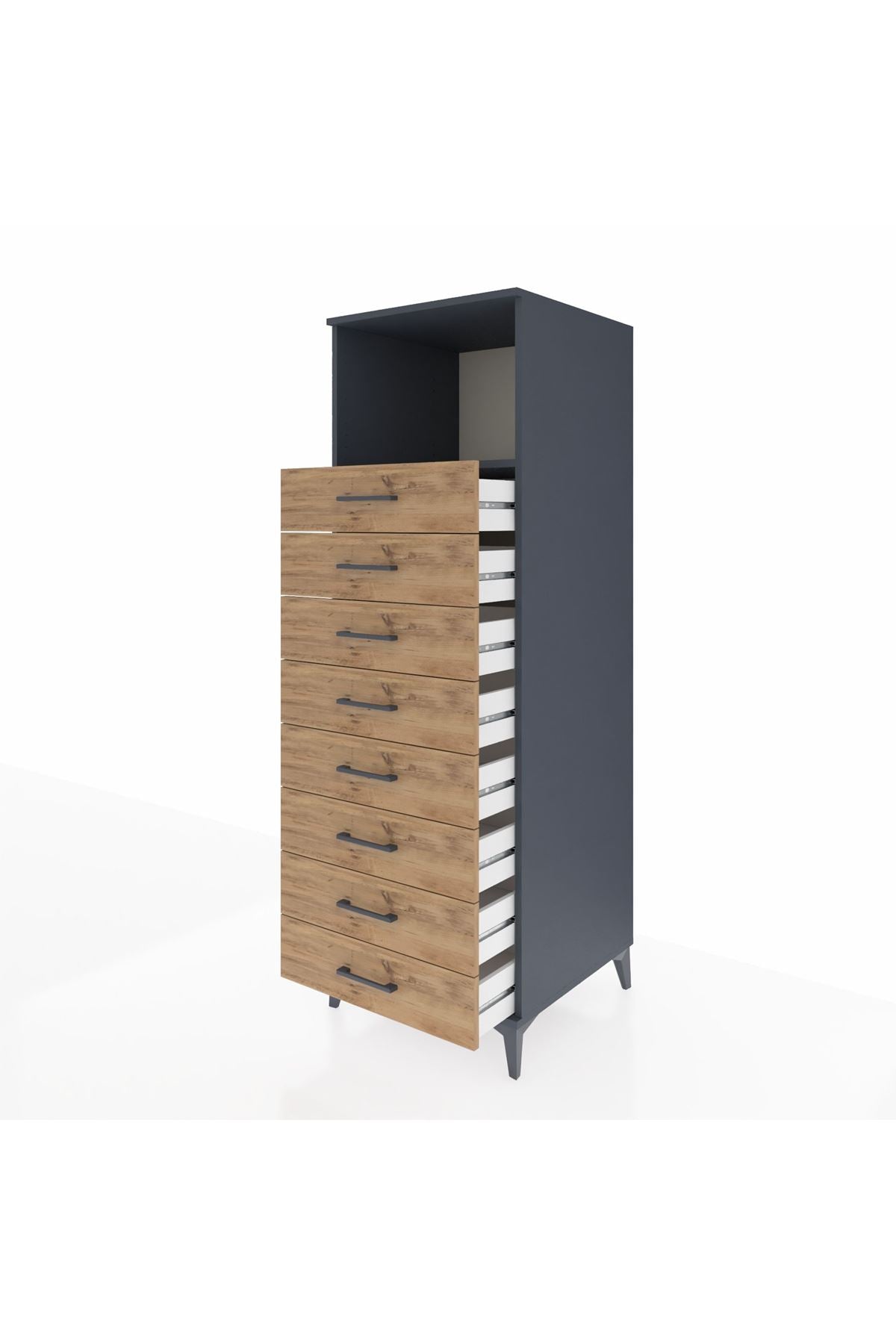 Kronos Dolap Tek Raflı 8 Çekmeceli 60x59x182 - S89M032V6C