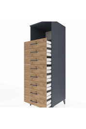 Kronos Dolap Tek Raflı 8 Çekmeceli 60x59x182 - S89M032V6C