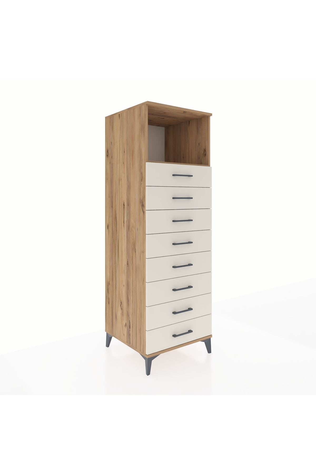 Kronos Dolap Tek Raflı 8 Çekmeceli 60x59x182 - S89M032V7C
