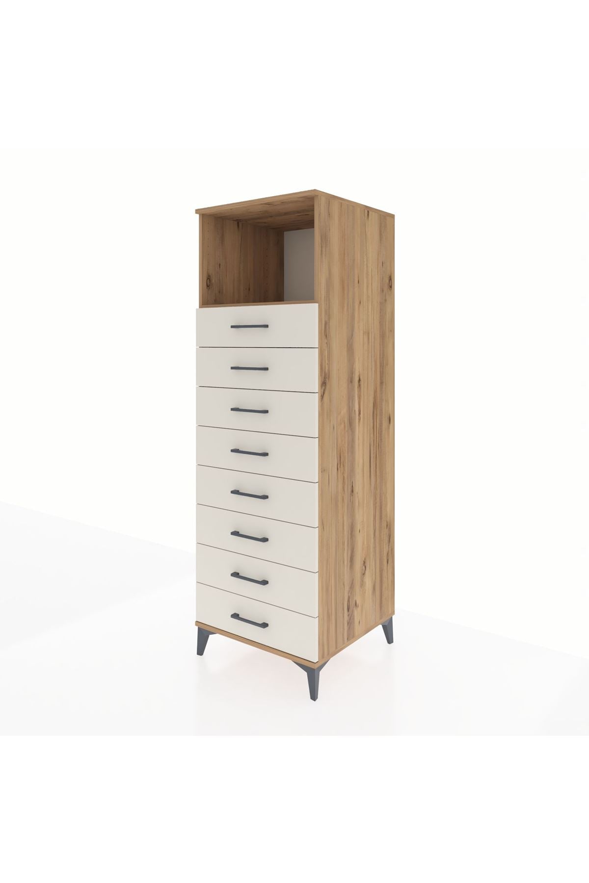 Kronos Dolap Tek Raflı 8 Çekmeceli 60x59x182 - S89M032V7C