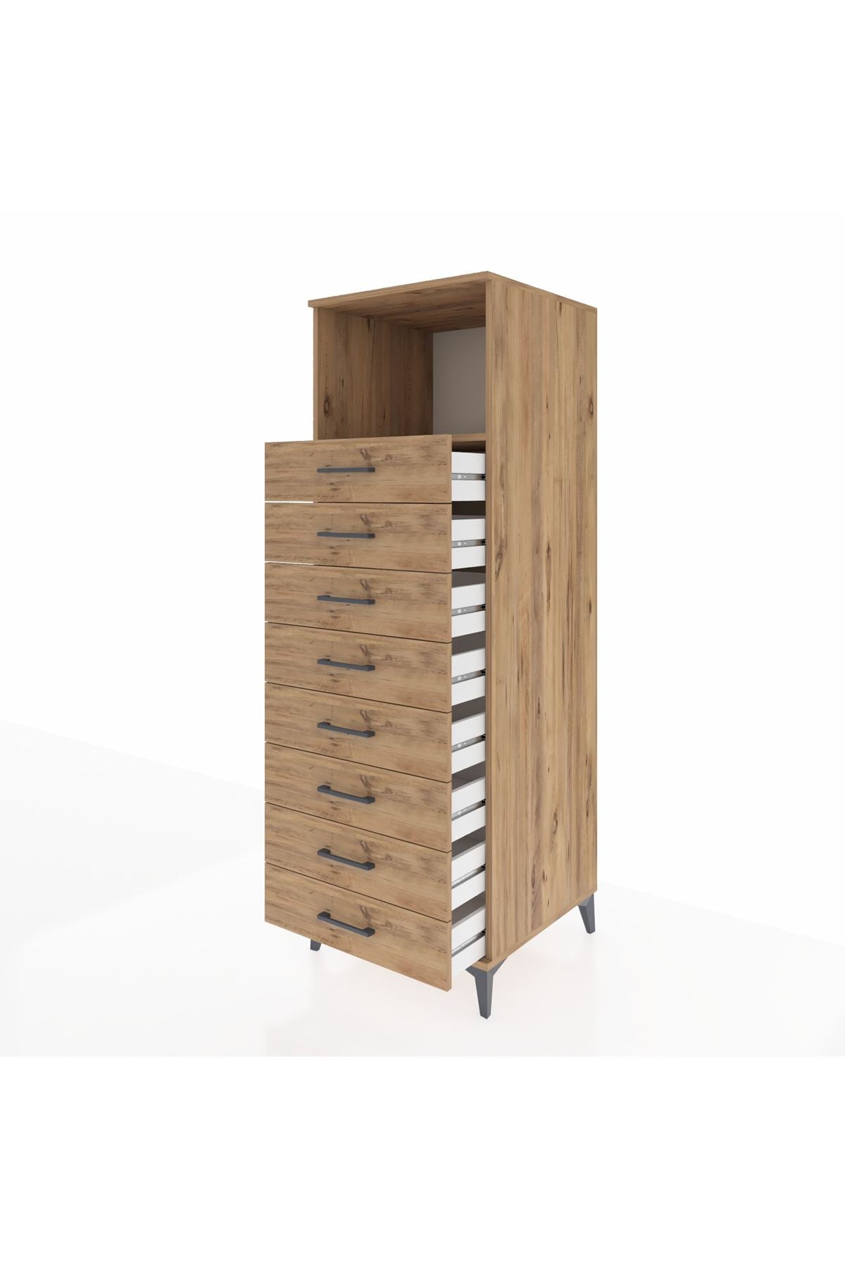 Kronos Dolap Tek Raflı 8 Çekmeceli 60x59x182 - S89M032V9C