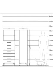 Kronos Dolap 2 Raflı 7 Çekmeceli 60x59x182 - S89M033V1C