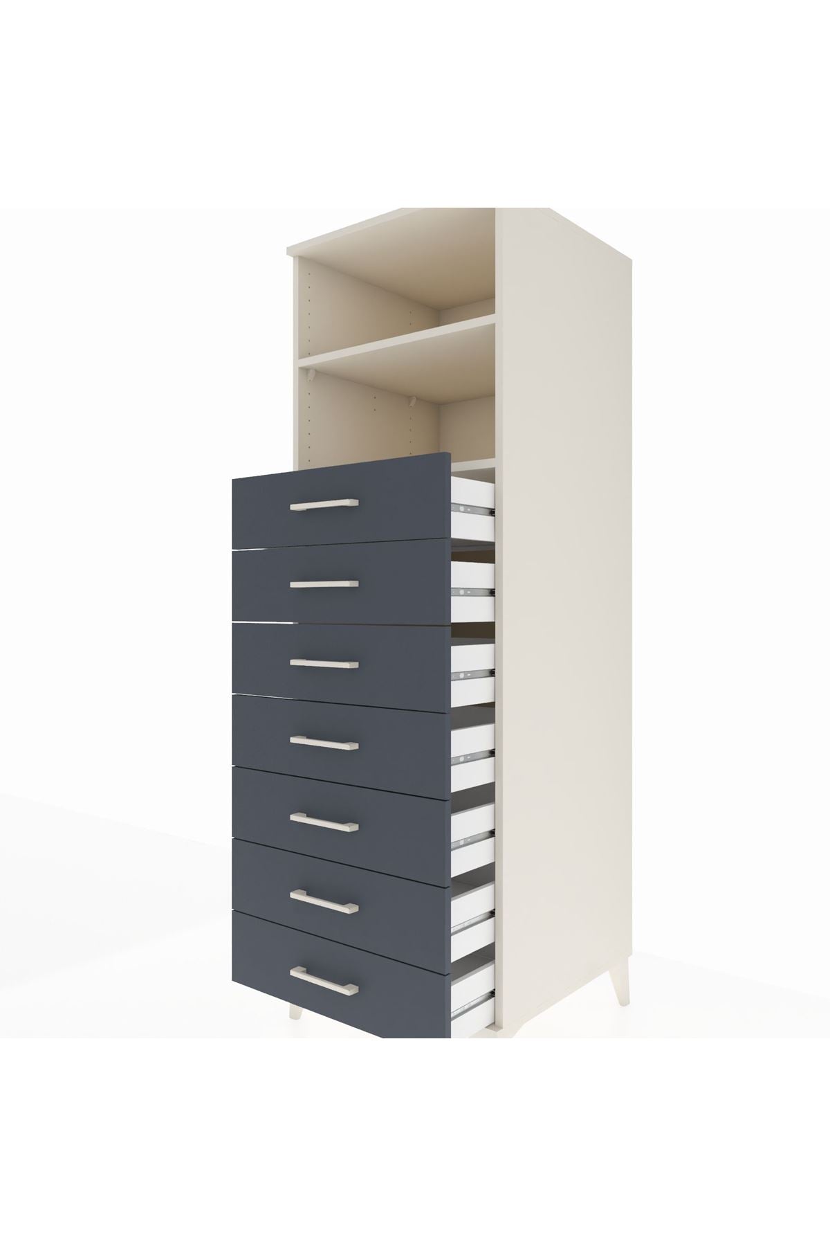 Kronos Dolap 2 Raflı 7 Çekmeceli 60x59x182 - S89M033V2C