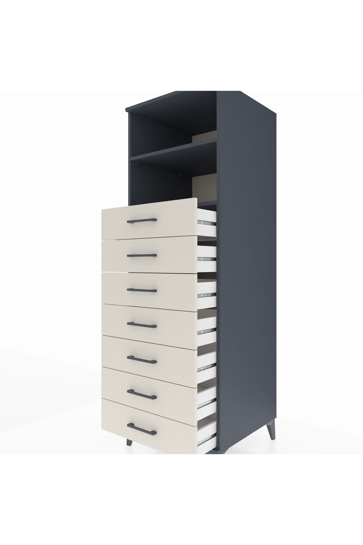 Kronos Dolap 2 Raflı 7 Çekmeceli 60x59x182 - S89M033V4C