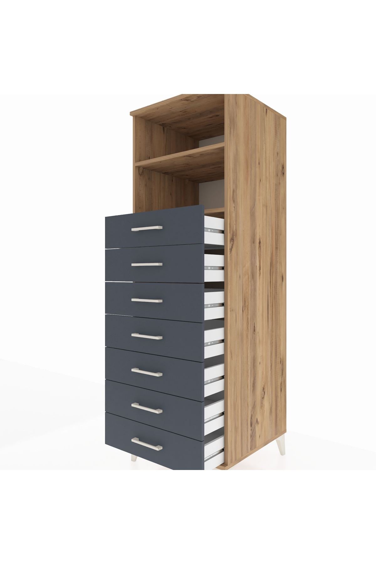 Kronos Dolap 2 Raflı 7 Çekmeceli 60x59x182 - S89M033V8C
